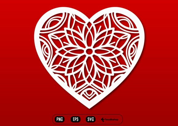 Aesthetic Floral Mandala Heart