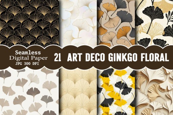 Art Deco Ginkgo Floral Pattern: A Timeless Design for Creative Expression
