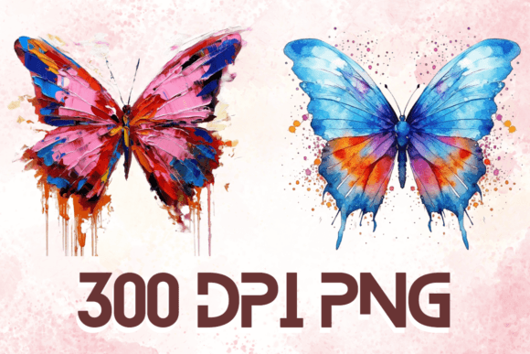 Butterflies Pretty Colorful Clipart 03