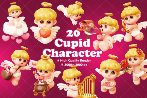 Cupid, Angel Valentine and Love Concept: A Creative Resource for Romantic Design