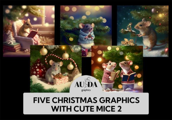 Cute Winter Mouse Set 2