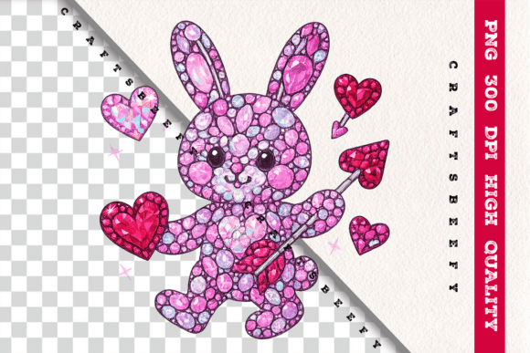 Faux Rhinestone Bunny PNG