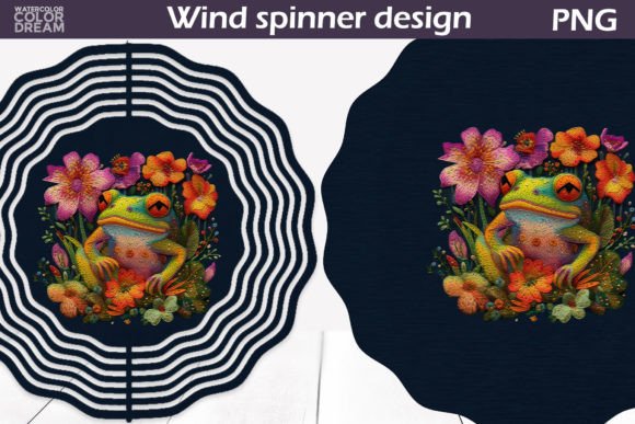 Frog Embroidery Wind Spinner: A Creative Addition for Sublimation Printing