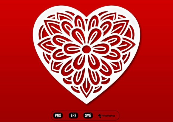 Geometric Floral Heart Ornament: A Versatile Design for Creative Expression
