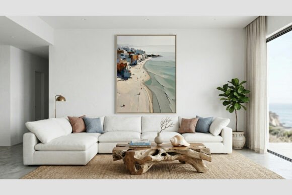 Mediterranean Beach Impasto Art