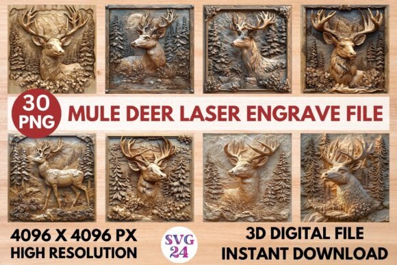 Mule Deer Laser Engrave File