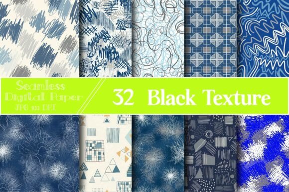 Seamless Black Texture Digital Paper