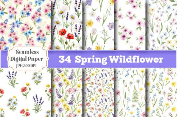 Seamless Spring Wildflower Paper: A Versatile Digital Resource for Creative Minds