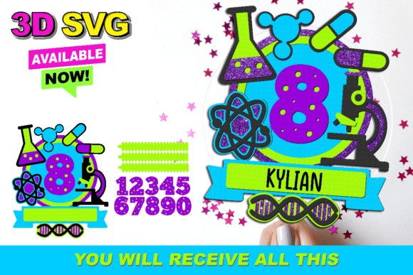 Shaker Cake Topper SVG Science