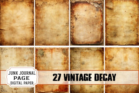 Vintage Decay Junk Journal Pages: A Timeless Addition to Your Creative Toolkit