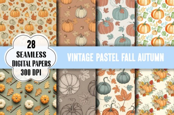 Vintage Pastel Fall Autumn Pattern